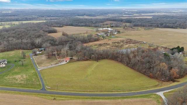 drone / aerial view featuring a rural view