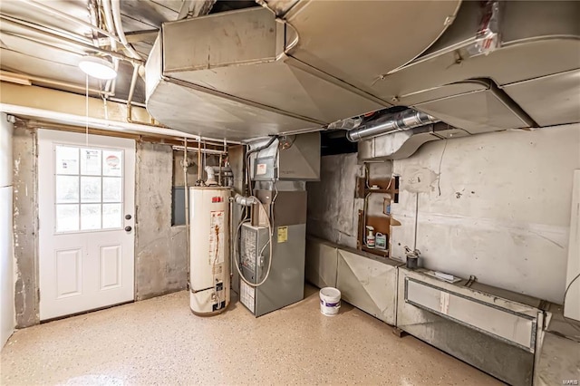 utilities with heating unit and water heater