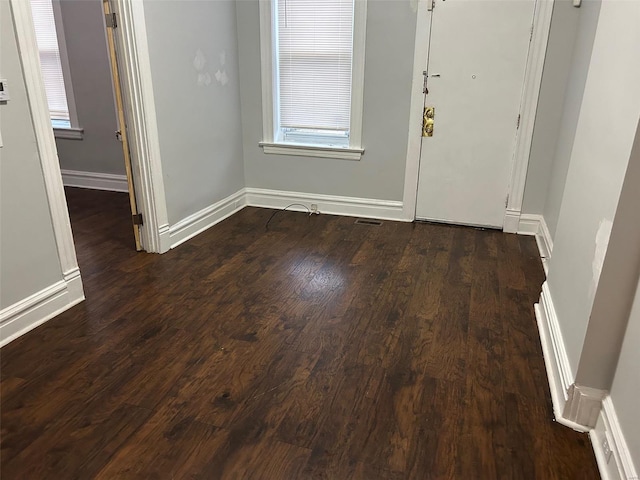 foyer entrance with dark wood-type flooring