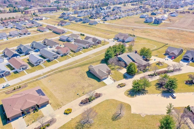 bird's eye view with a residential view