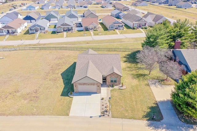 bird's eye view with a residential view