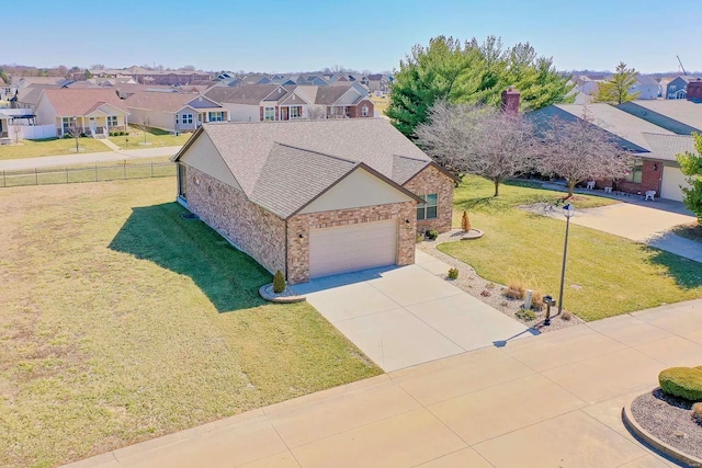 drone / aerial view with a residential view