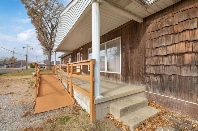 wooden deck with a porch