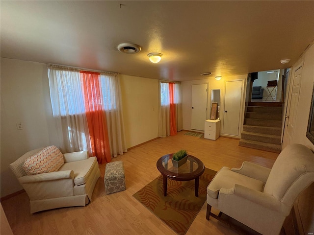 living room featuring hardwood / wood-style flooring