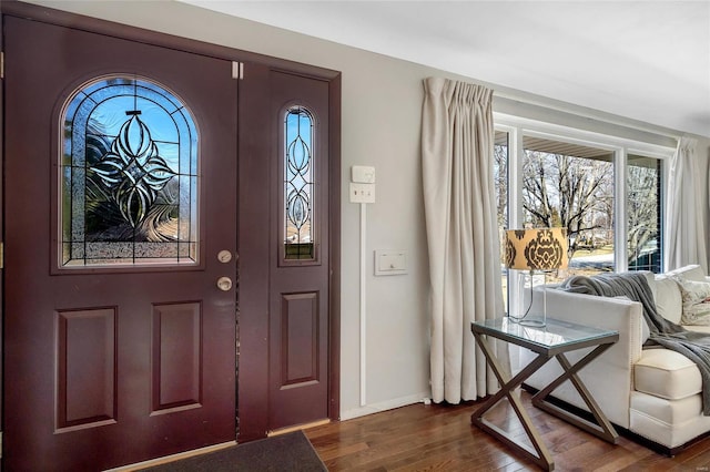 entrance foyer featuring hardwood / wood-style floors and french doors