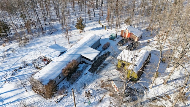 view of snowy aerial view