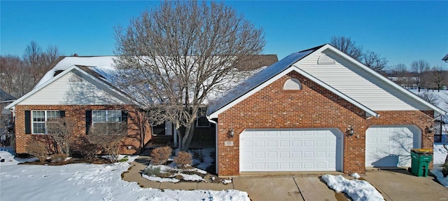 front facade with a garage