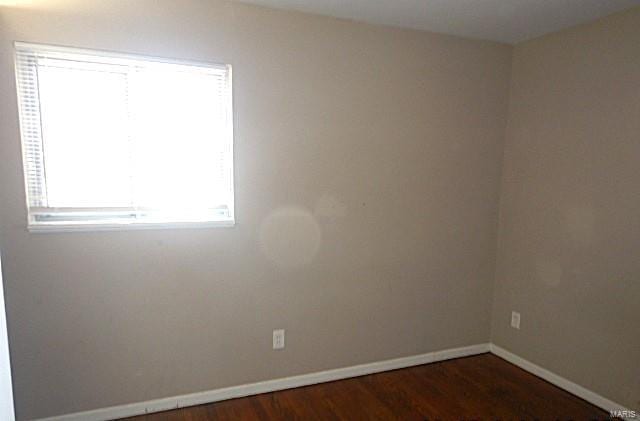 empty room featuring dark wood-type flooring