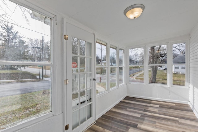 view of unfurnished sunroom