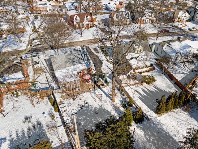 view of snowy aerial view