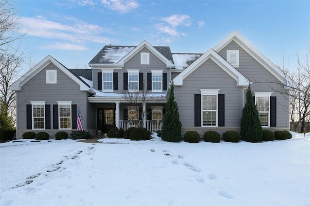 view of front of property with covered porch