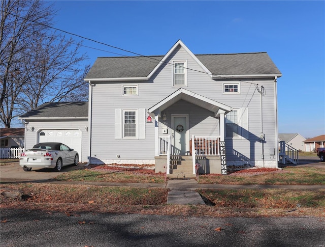 front of property featuring a garage