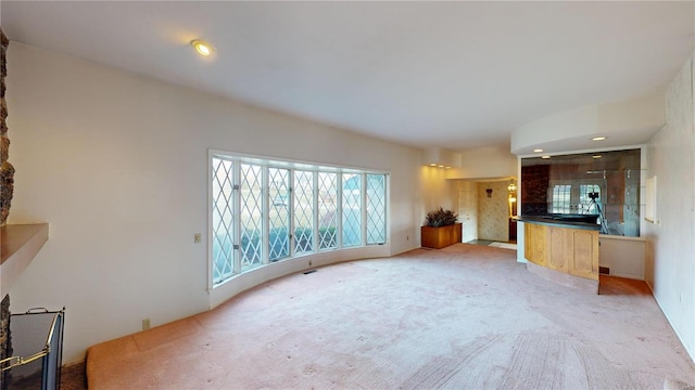 living room with carpet floors