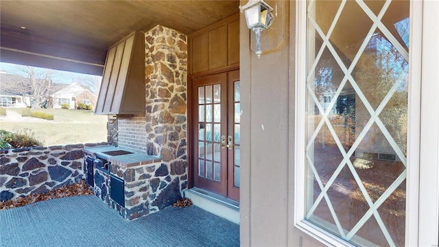 entrance to property with french doors