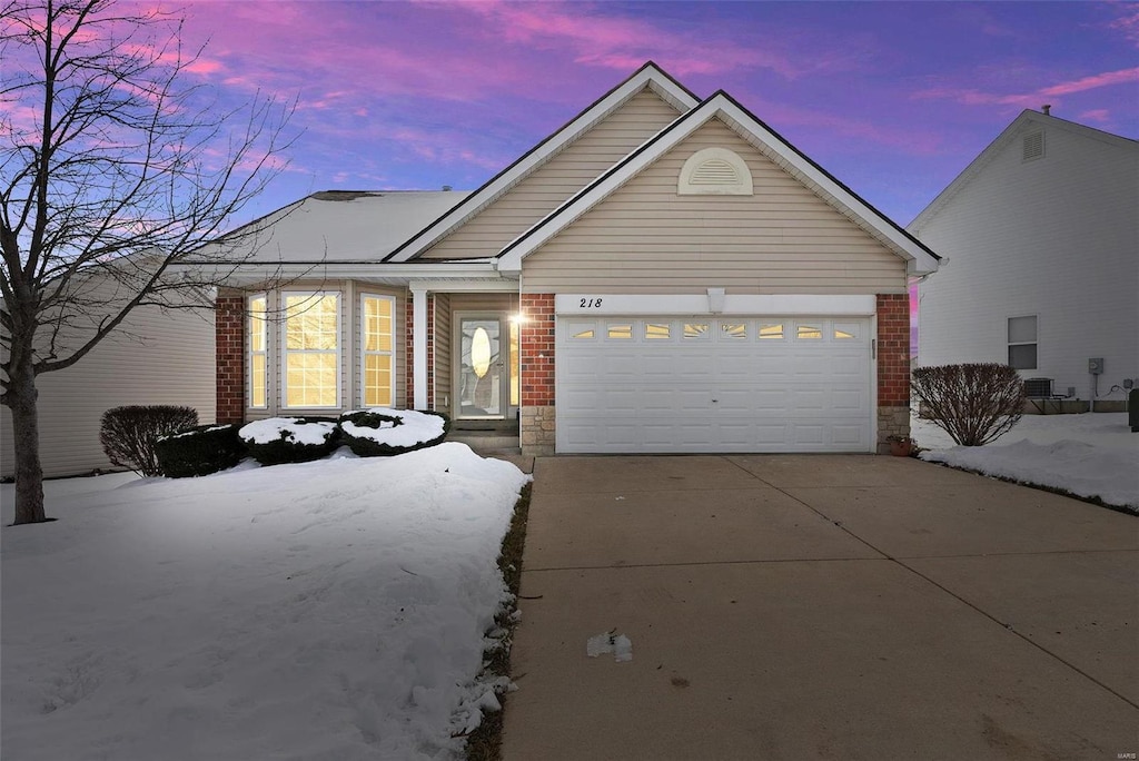 view of front facade with a garage