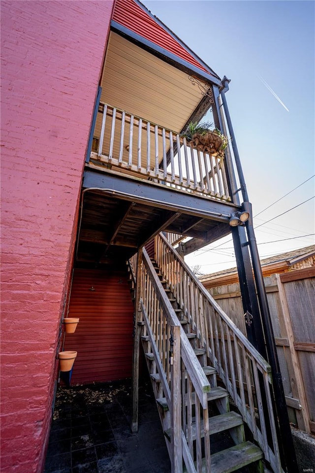 view of stairway