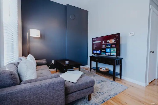 living room featuring hardwood / wood-style flooring