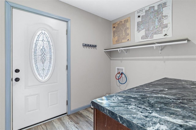 entryway with light wood-type flooring