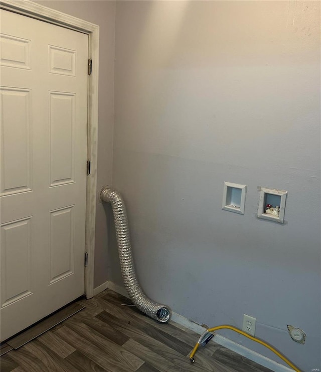 laundry area featuring washer hookup and dark hardwood / wood-style floors