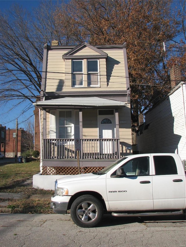 view of front property with a porch