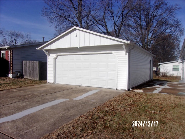 view of garage