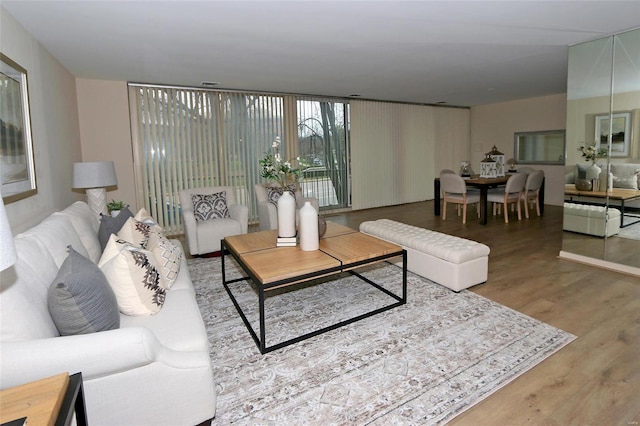 living room featuring hardwood / wood-style flooring