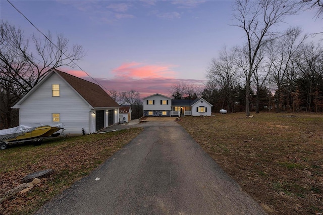 view of front of home with a garage