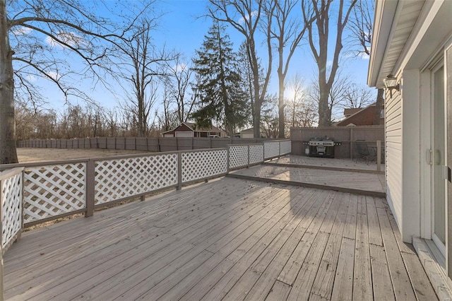 deck featuring fence