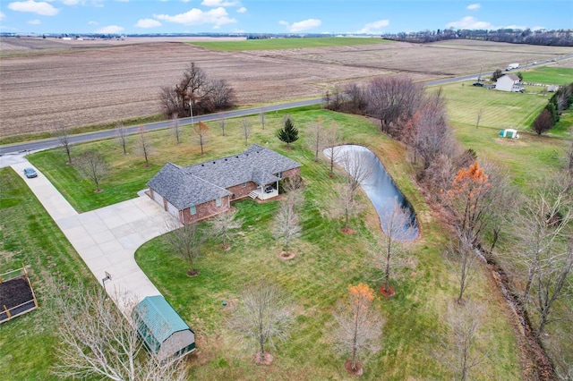 bird's eye view with a rural view