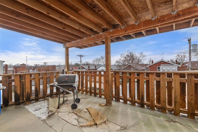 view of patio with a grill