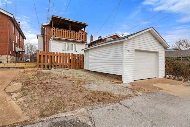 view of garage