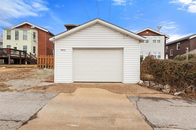 view of garage