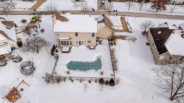 view of snowy aerial view