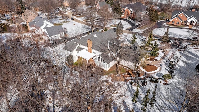 view of snowy aerial view