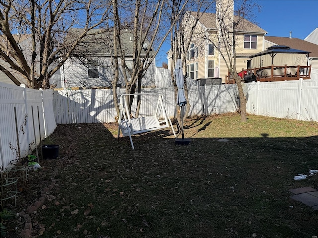 view of yard featuring a gazebo