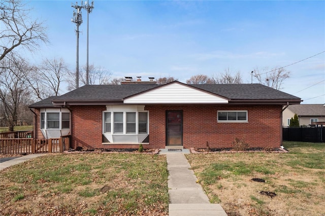 view of front of house with a front yard