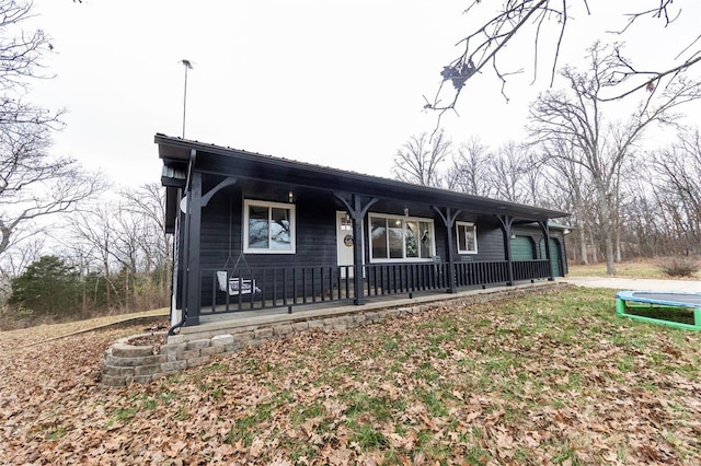 view of front facade featuring covered porch