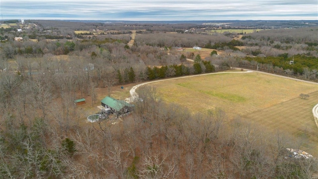 drone / aerial view with a rural view