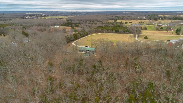 drone / aerial view with a rural view