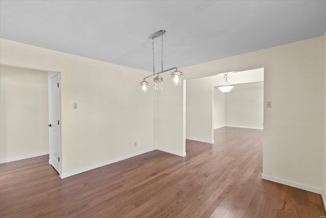 unfurnished dining area with wood-type flooring