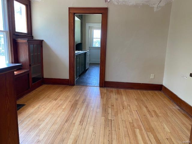 interior space with light wood-type flooring and plenty of natural light