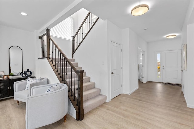 entryway featuring light hardwood / wood-style flooring