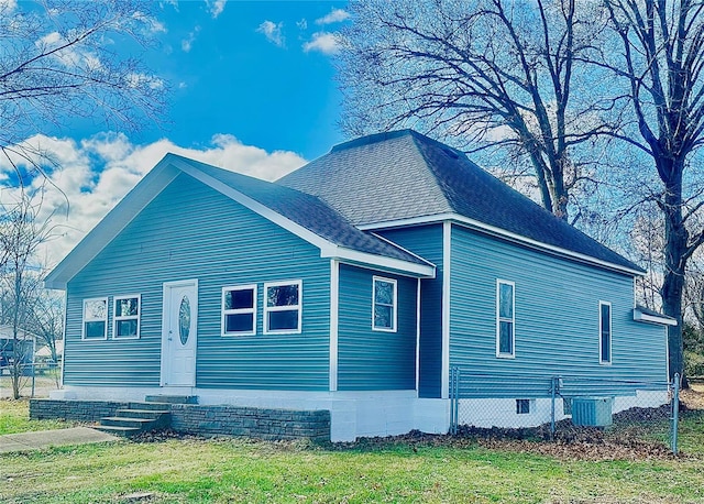 view of front of property with cooling unit