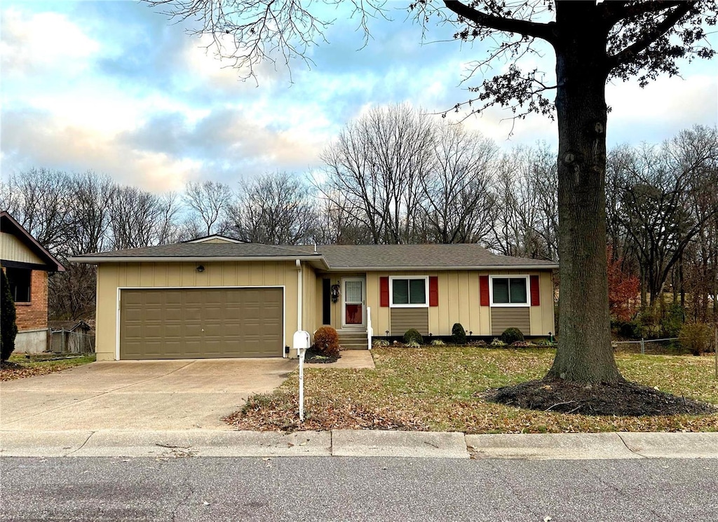 ranch-style house with a garage