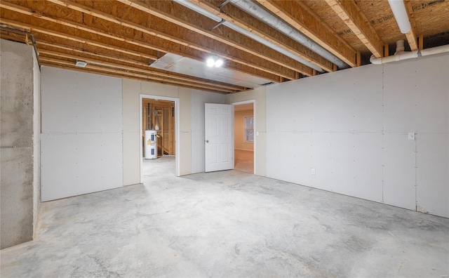 basement with water heater