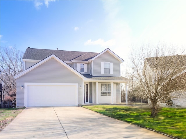 view of front property featuring a front yard