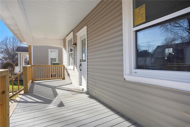 wooden terrace with covered porch