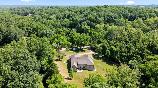 aerial view with a forest view