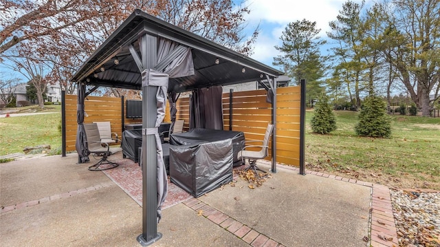 view of patio with a gazebo