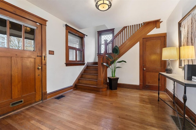 entryway featuring wood-type flooring